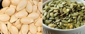 Sementes de abóbora descascadas e inteiras — 10 alimentos que melhoram a saúde e a potência